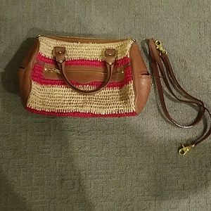 Rebecca Minkoff striped straw bag